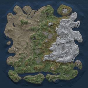 Thumbnail Rust Map: Procedural Map, Size: 4300, Seed: 46784516, 19 Monuments