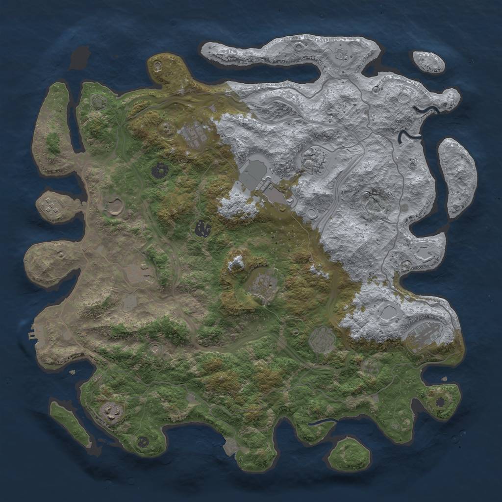 Rust Map: Procedural Map, Size: 4500, Seed: 1665592282, 18 Monuments