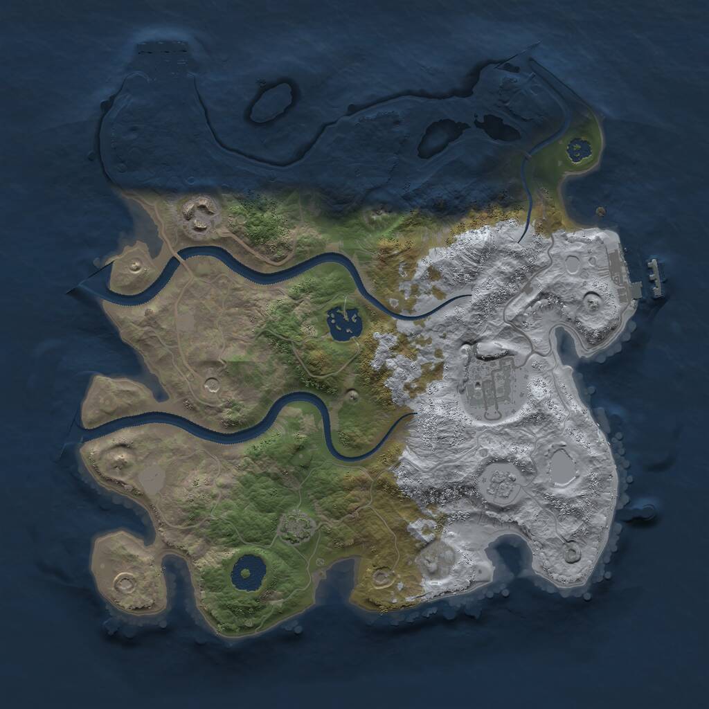 Rust Map: Procedural Map, Size: 3000, Seed: 201610751, 9 Monuments