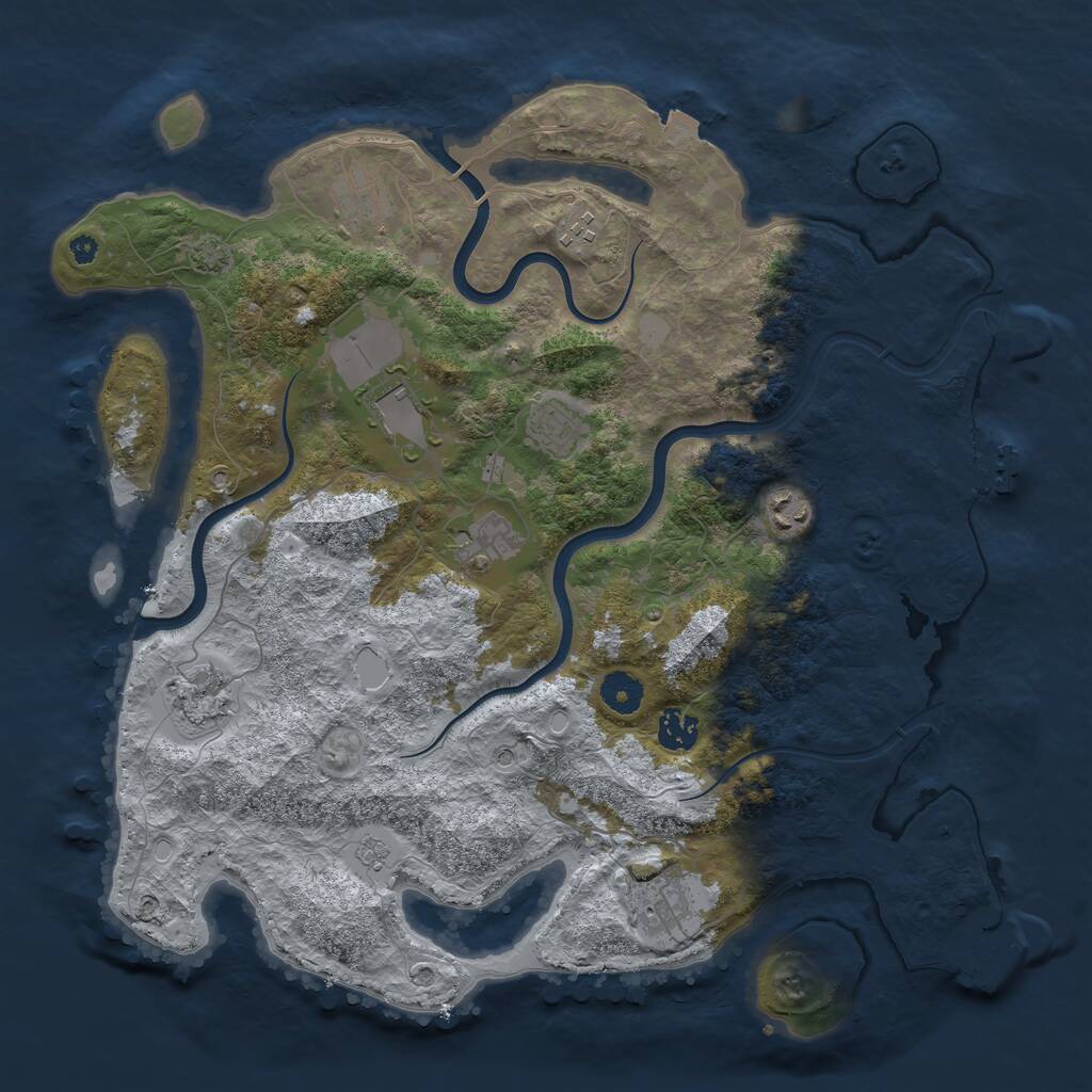Rust Map: Procedural Map, Size: 3900, Seed: 45731218, 15 Monuments