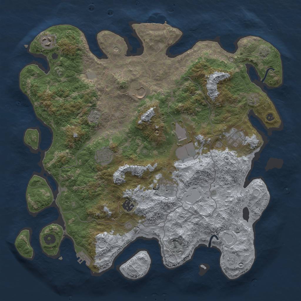 Rust Map: Procedural Map, Size: 4000, Seed: 1506191938, 16 Monuments