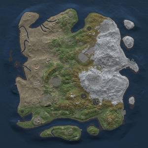 Thumbnail Rust Map: Procedural Map, Size: 3800, Seed: 18362611, 18 Monuments