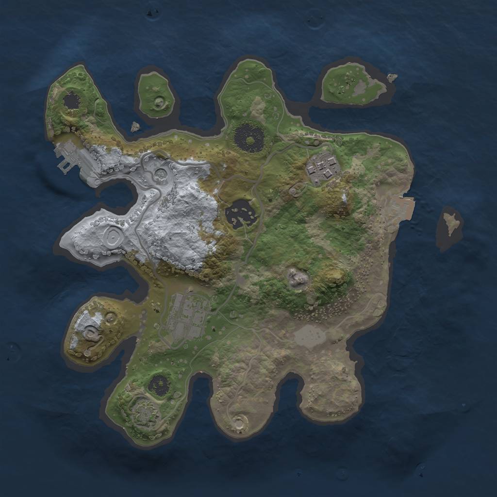 Rust Map: Procedural Map, Size: 2500, Seed: 610291368, 9 Monuments