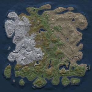 Thumbnail Rust Map: Procedural Map, Size: 4500, Seed: 749086381, 17 Monuments