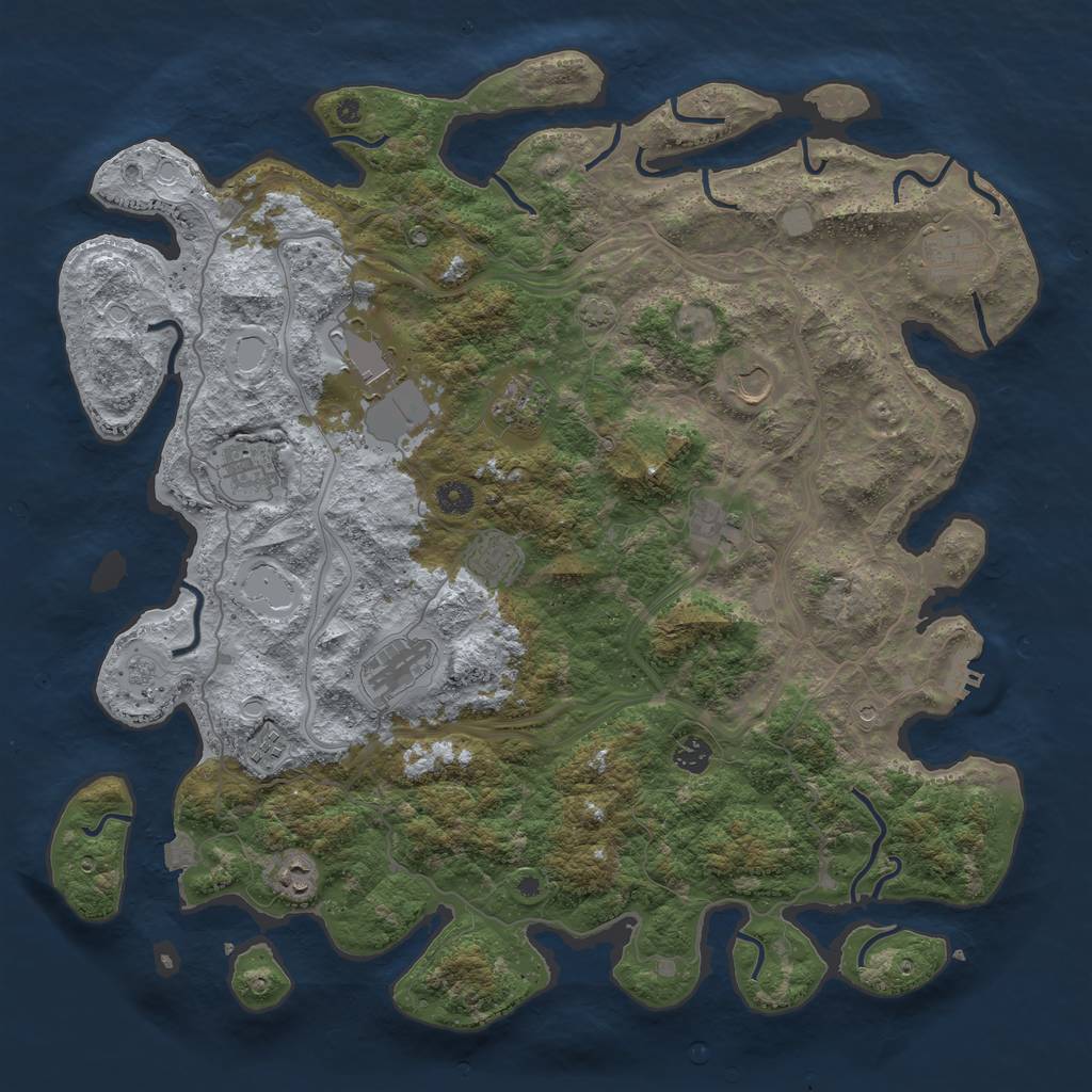 Rust Map: Procedural Map, Size: 4500, Seed: 749086381, 18 Monuments