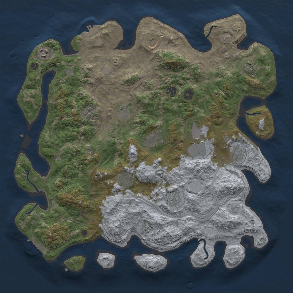 Rust Map: Procedural Map, Size: 4250, Seed: 1721890629, 19 Monuments