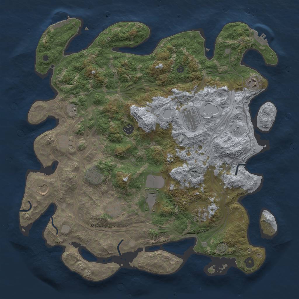 Rust Map: Procedural Map, Size: 4250, Seed: 237611880, 18 Monuments