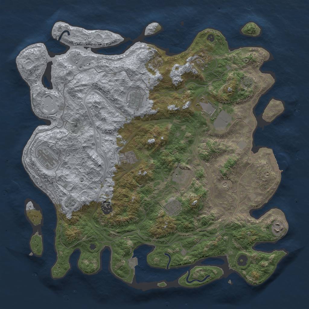 Rust Map: Procedural Map, Size: 4250, Seed: 18271021, 17 Monuments