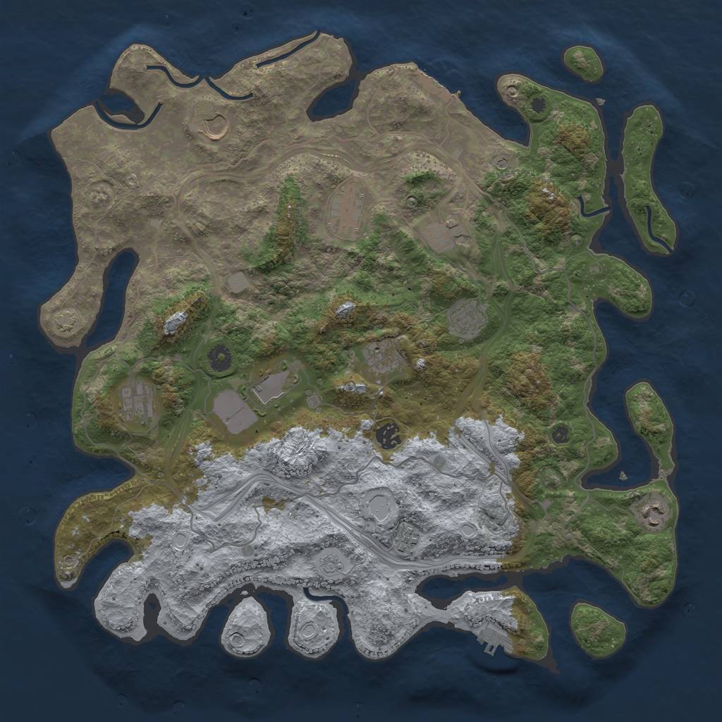 Rust Map: Procedural Map, Size: 4250, Seed: 78219, 18 Monuments