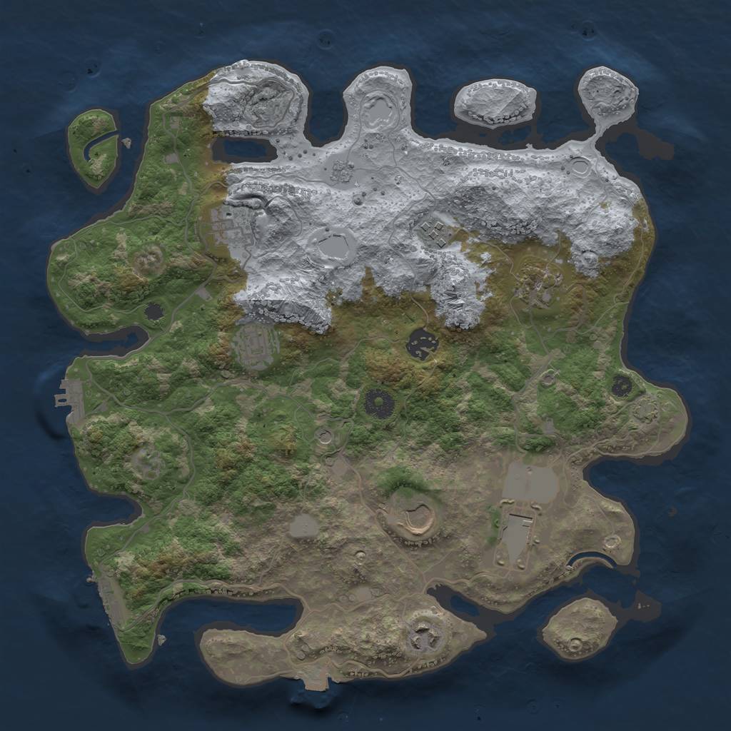 Rust Map: Procedural Map, Size: 3600, Seed: 56581326, 16 Monuments