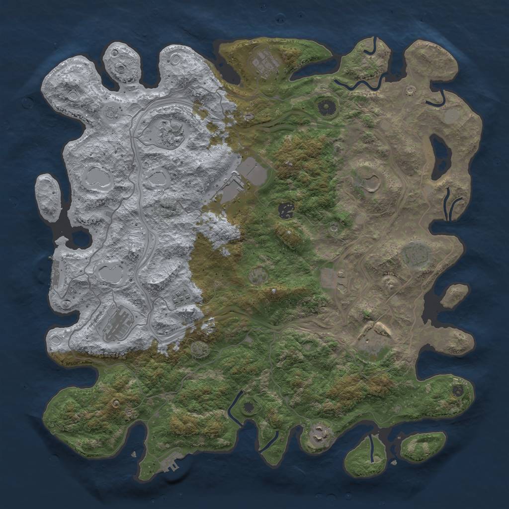 Rust Map: Procedural Map, Size: 4500, Seed: 2235623, 19 Monuments