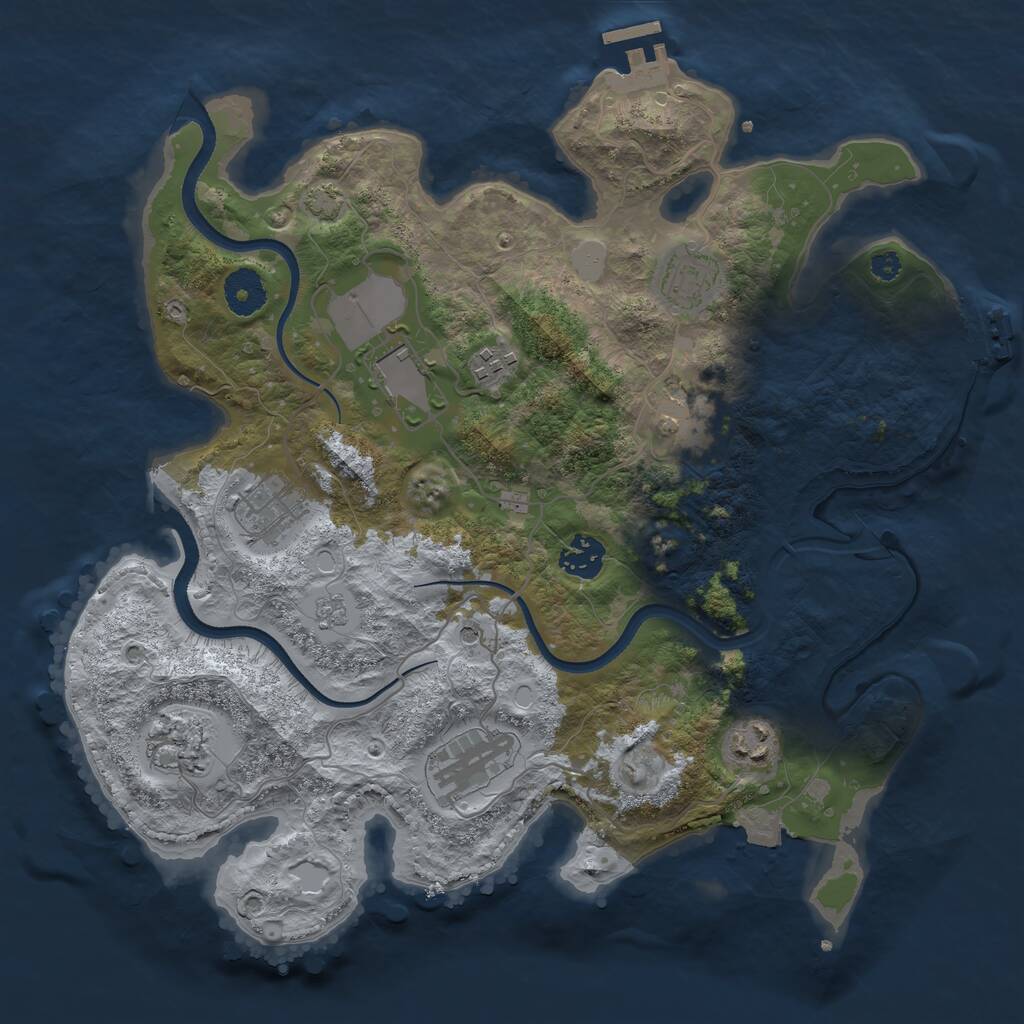 Rust Map: Procedural Map, Size: 3500, Seed: 56364289, 15 Monuments