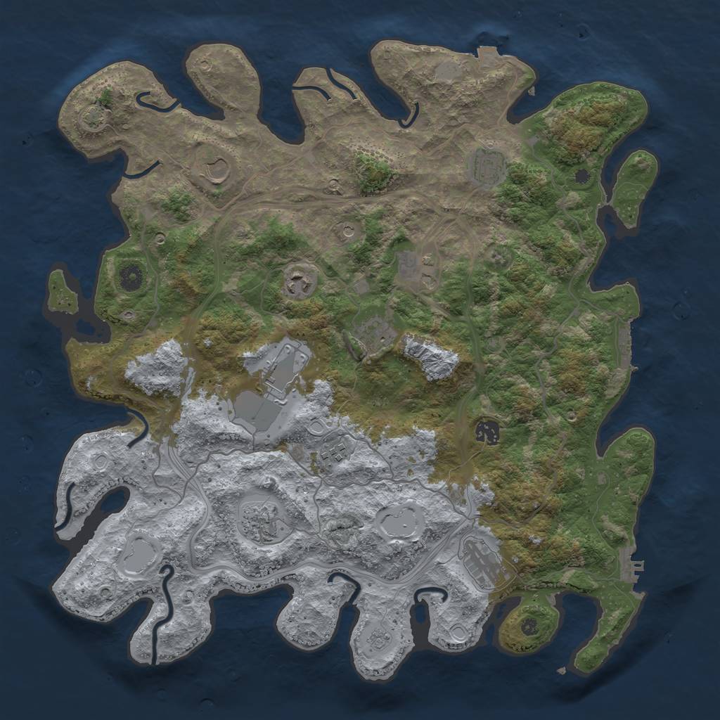 Rust Map: Procedural Map, Size: 4250, Seed: 438011948, 18 Monuments