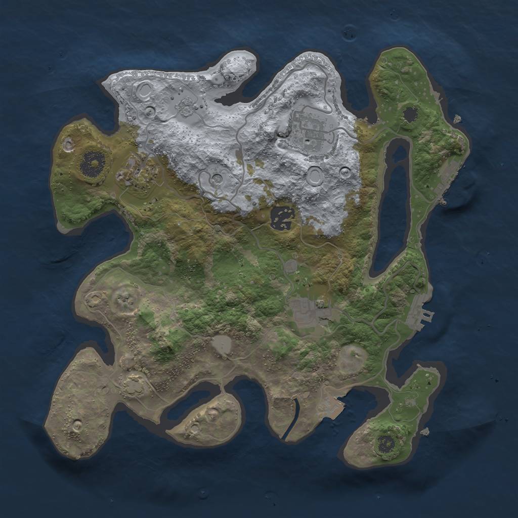 Rust Map: Procedural Map, Size: 3000, Seed: 27926, 12 Monuments