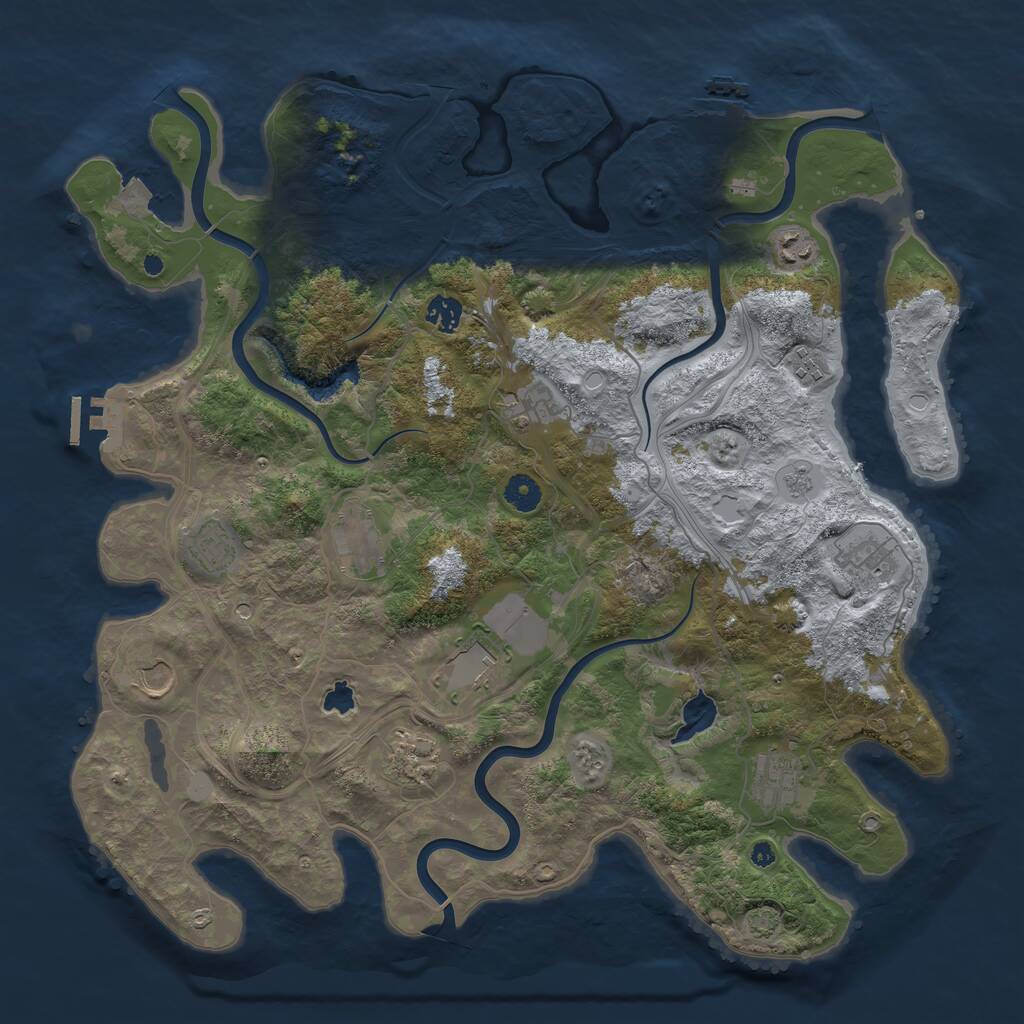 Rust Map: Procedural Map, Size: 4250, Seed: 325183601, 17 Monuments