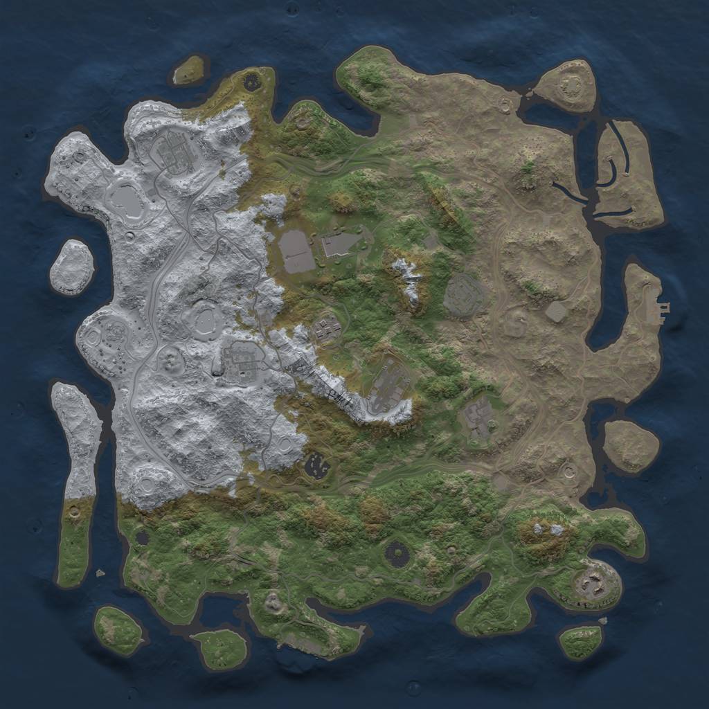 Rust Map: Procedural Map, Size: 4250, Seed: 174, 17 Monuments