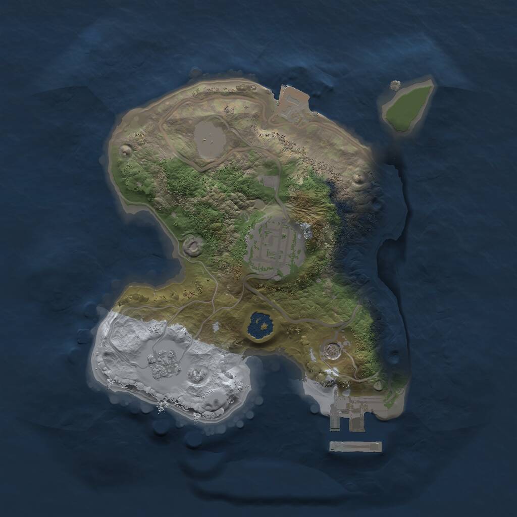 Rust Map: Procedural Map, Size: 2000, Seed: 594798589, 5 Monuments