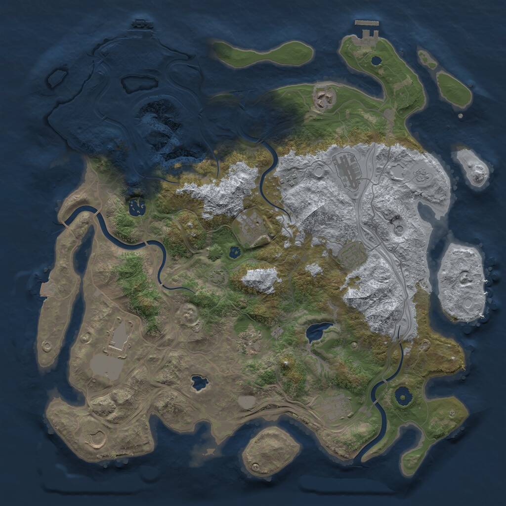 Rust Map: Procedural Map, Size: 4250, Seed: 51020058, 16 Monuments
