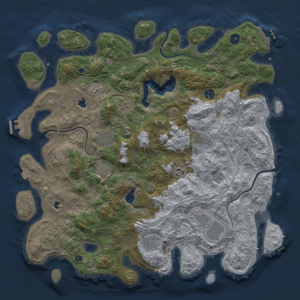 Rust Map: Procedural Map, Size: 4500, Seed: 1239, 15 Monuments