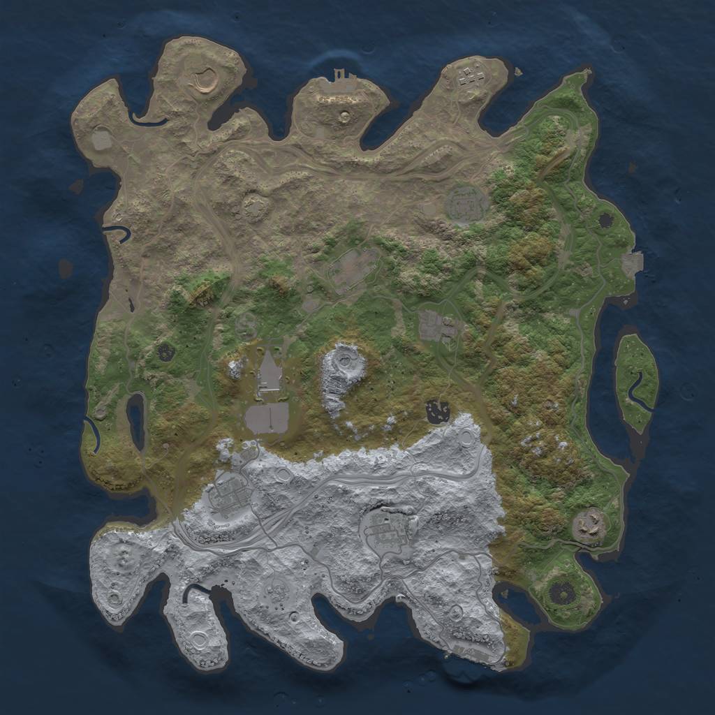 Rust Map: Procedural Map, Size: 4250, Seed: 1560172522, 18 Monuments