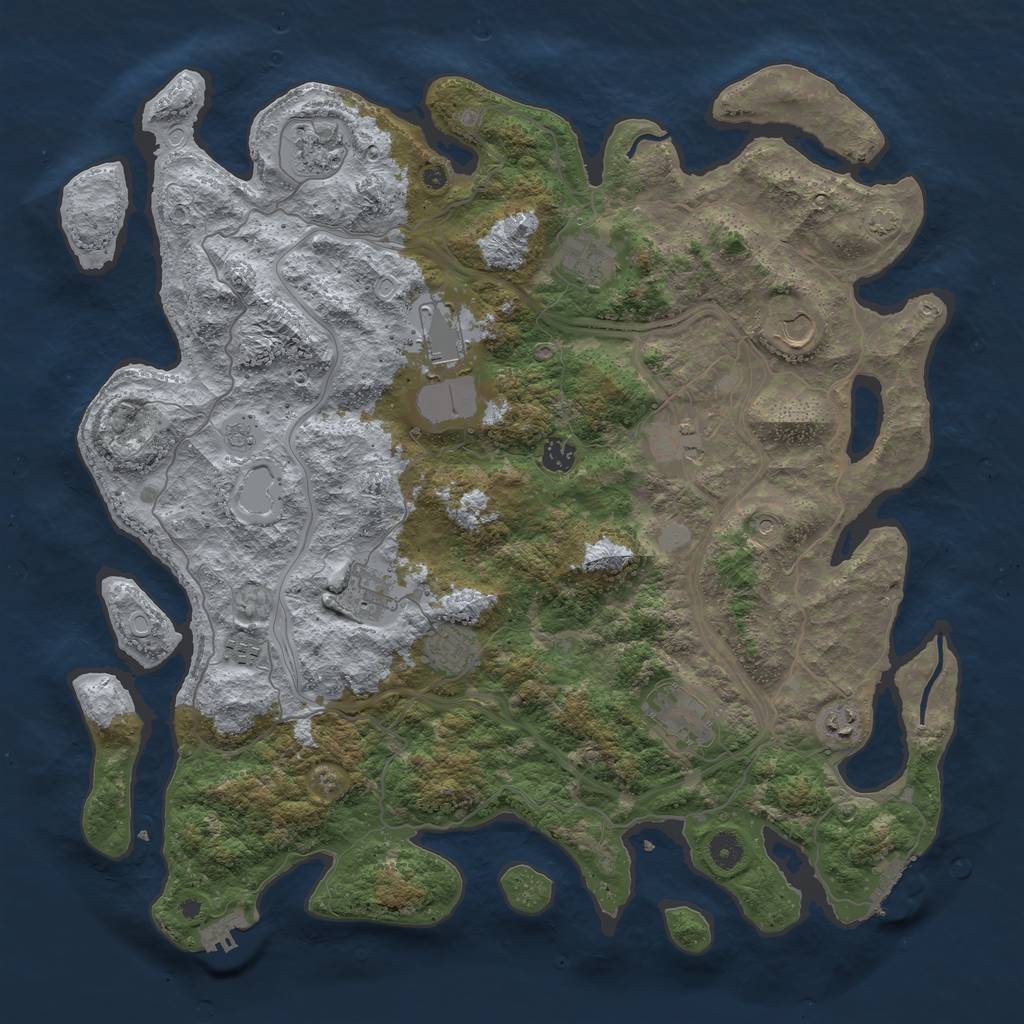 Rust Map: Procedural Map, Size: 4500, Seed: 324901774, 19 Monuments