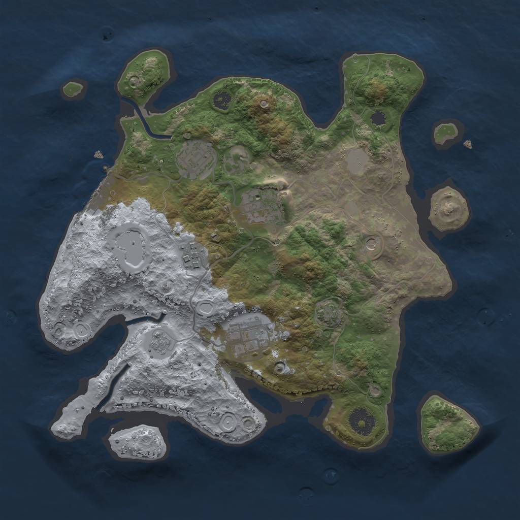 Rust Map: Procedural Map, Size: 3000, Seed: 923346967, 11 Monuments