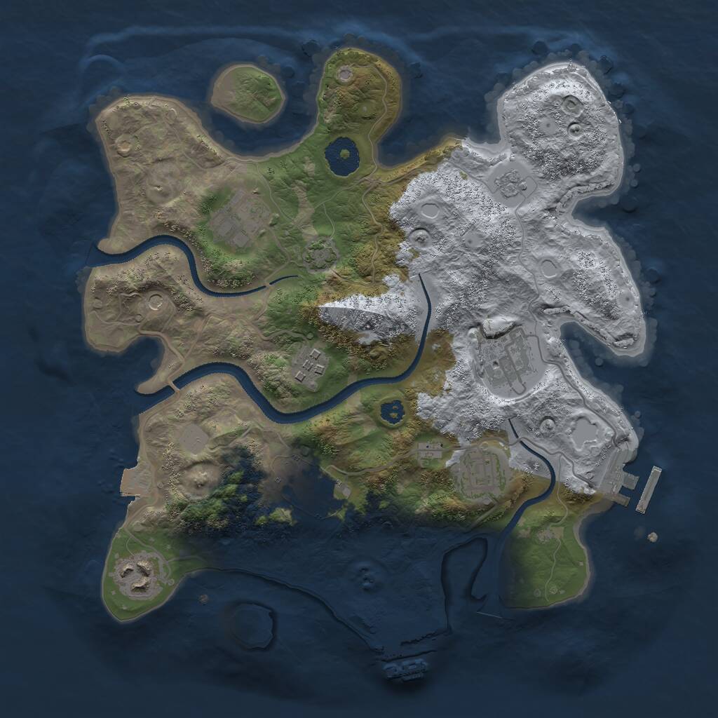 Rust Map: Procedural Map, Size: 3000, Seed: 7010, 12 Monuments