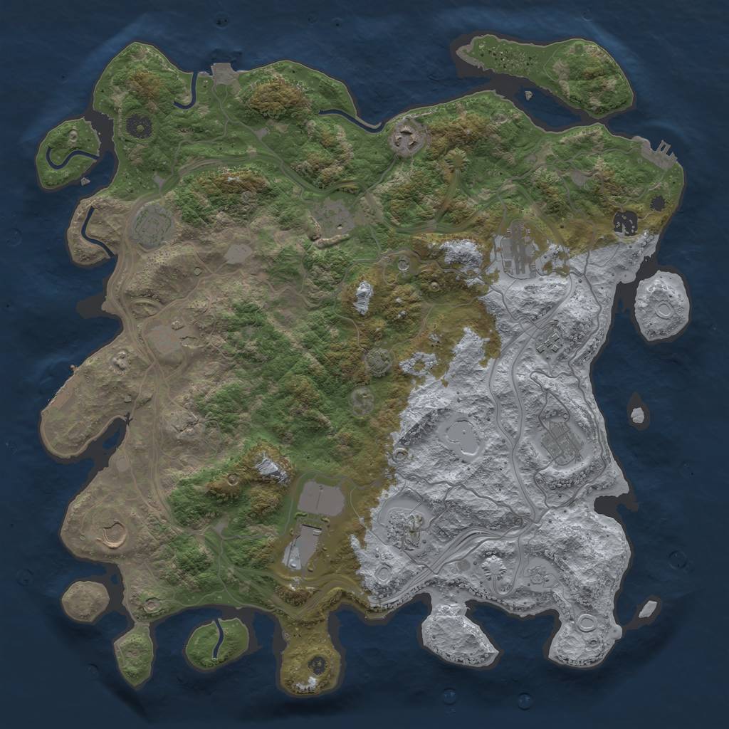 Rust Map: Procedural Map, Size: 4250, Seed: 866415872, 19 Monuments