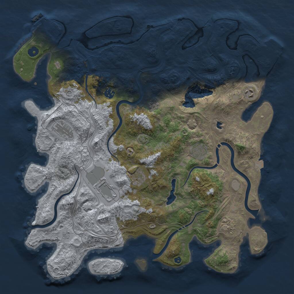 Rust Map: Procedural Map, Size: 4250, Seed: 1316096, 14 Monuments