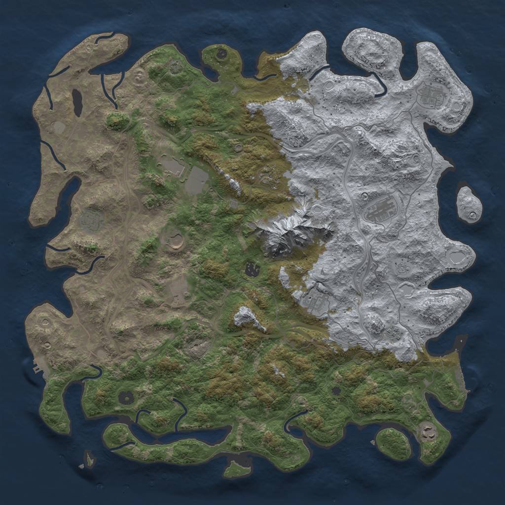 Rust Map: Procedural Map, Size: 5000, Seed: 10623, 19 Monuments