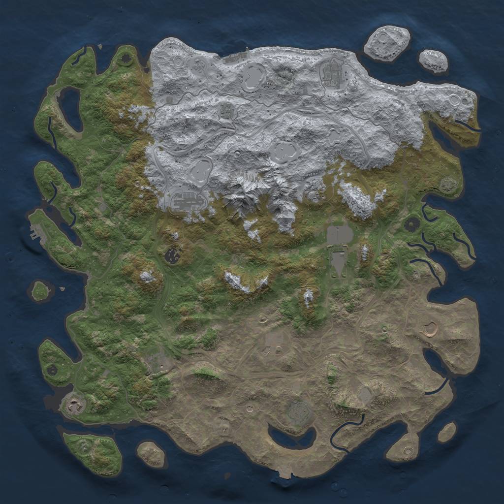 Rust Map: Procedural Map, Size: 5000, Seed: 227319826, 19 Monuments