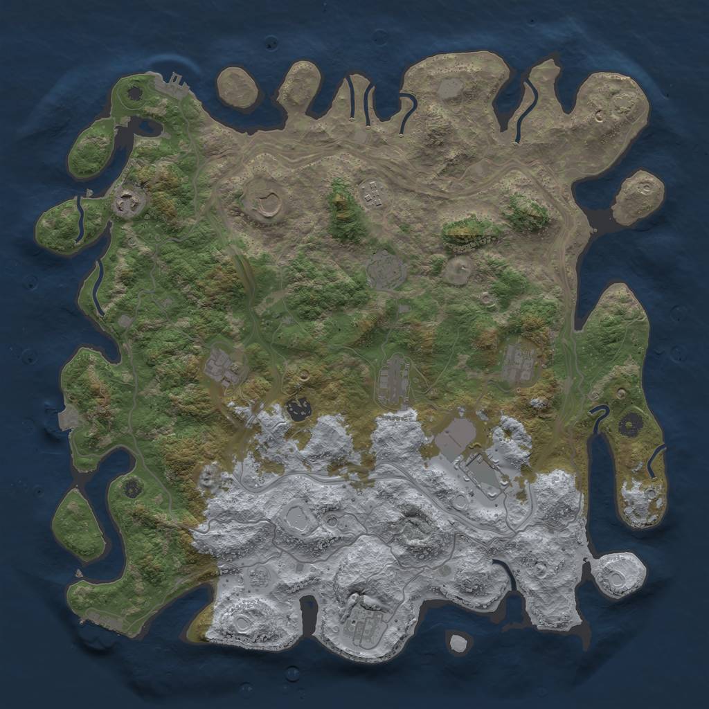 Rust Map: Procedural Map, Size: 4334, Seed: 1225024745, 18 Monuments