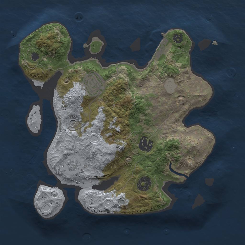 Rust Map: Procedural Map, Size: 2500, Seed: 1774634539, 8 Monuments