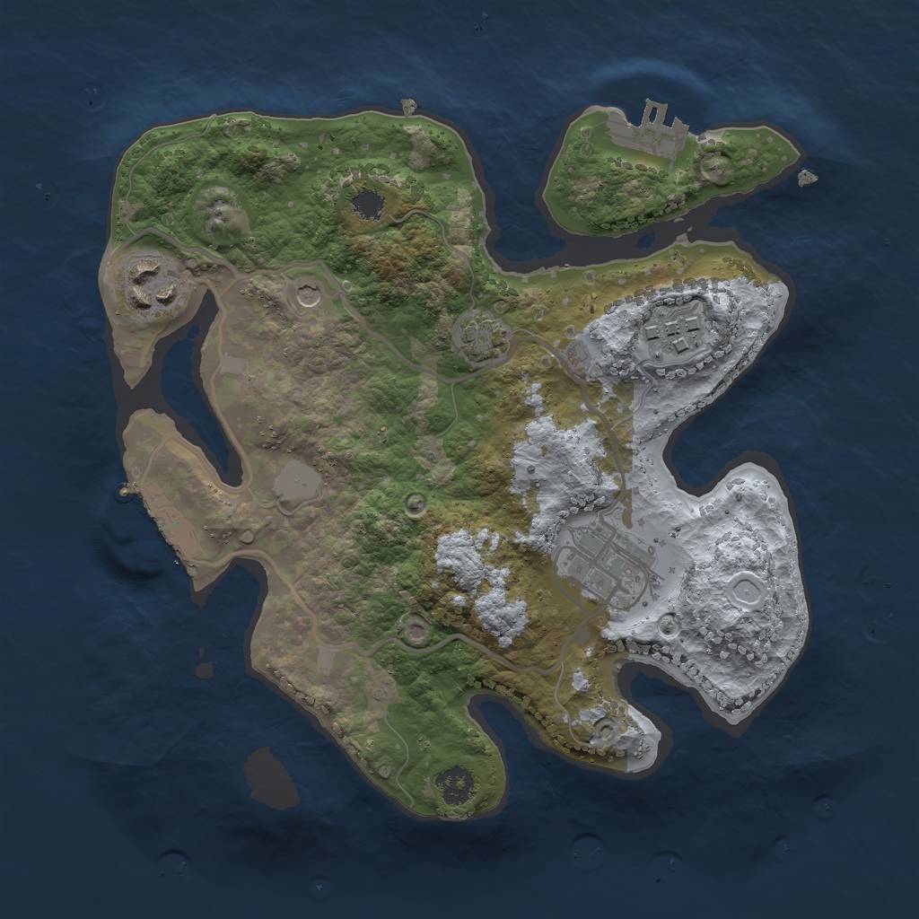 Rust Map: Procedural Map, Size: 2500, Seed: 46708742, 10 Monuments