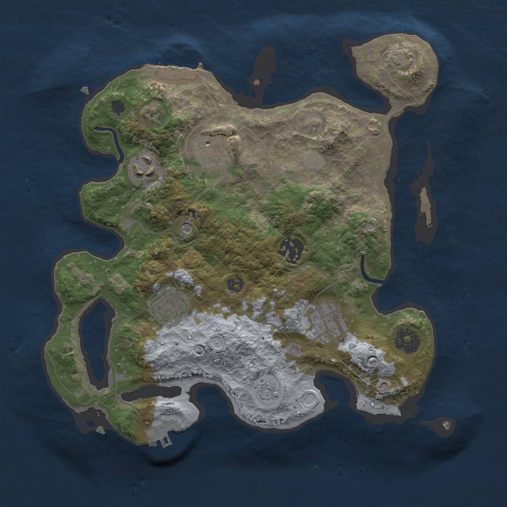 Rust Map: Procedural Map, Size: 3000, Seed: 964364505, 13 Monuments