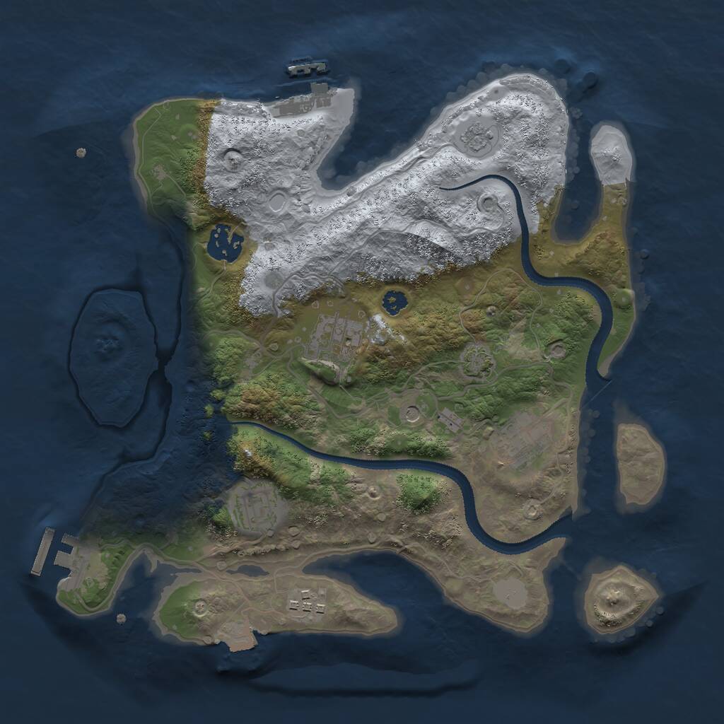 Rust Map: Procedural Map, Size: 3000, Seed: 933148631, 11 Monuments