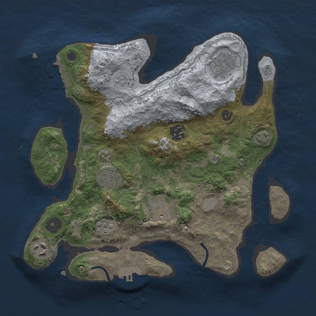 Rust Map: Procedural Map, Size: 3000, Seed: 933148631, 13 Monuments