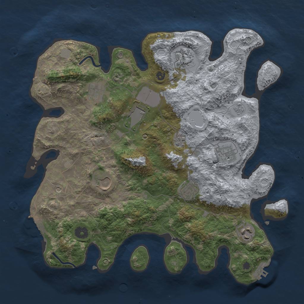 Rust Map: Procedural Map, Size: 3500, Seed: 13062023, 16 Monuments