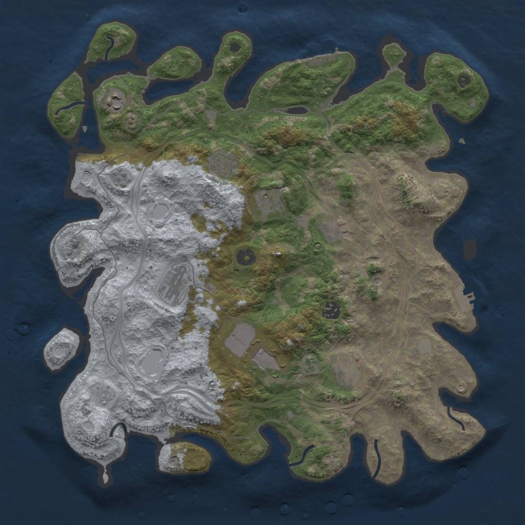 Rust Map: Procedural Map, Size: 4250, Seed: 491679023, 17 Monuments