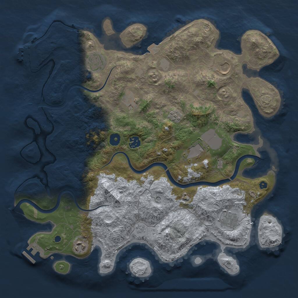 Rust Map: Procedural Map, Size: 3800, Seed: 15062023, 14 Monuments