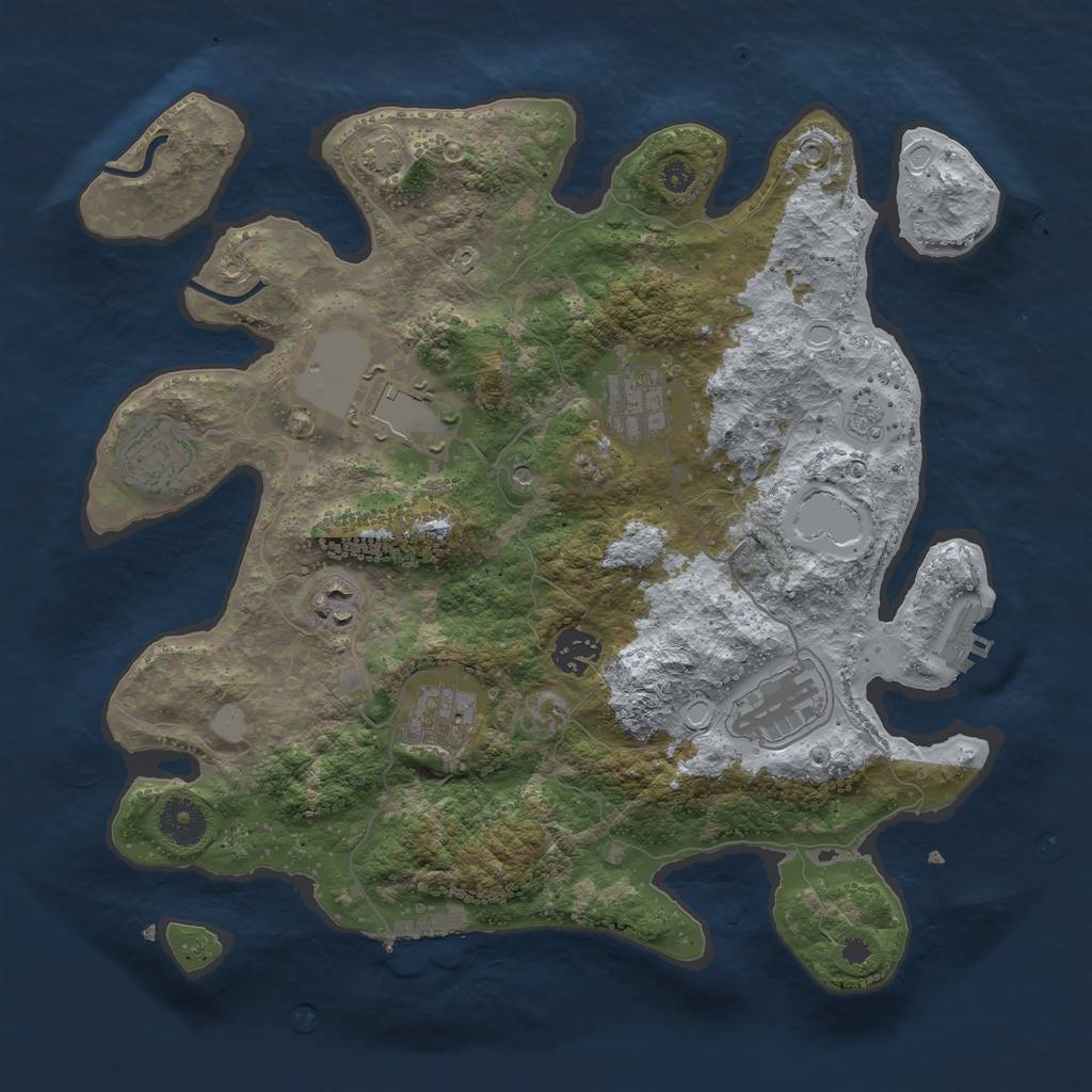 Rust Map: Procedural Map, Size: 3500, Seed: 940265229, 15 Monuments