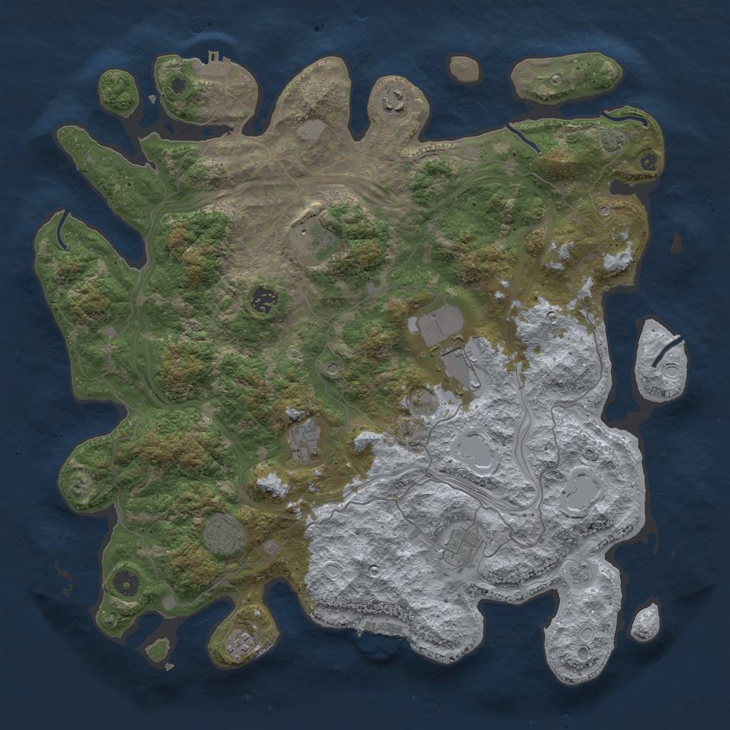 Rust Map: Procedural Map, Size: 4250, Seed: 658432189, 16 Monuments