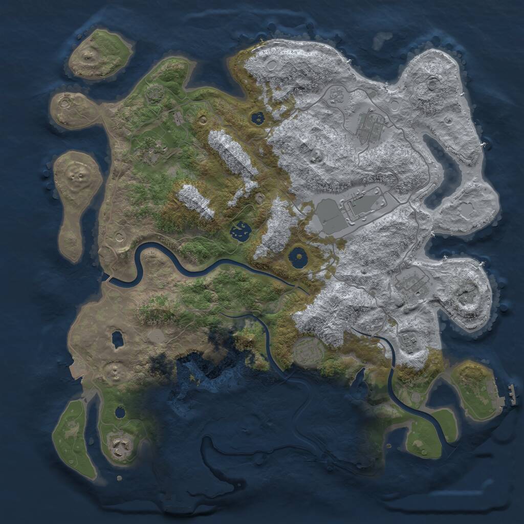 Rust Map: Procedural Map, Size: 4000, Seed: 118855515, 14 Monuments