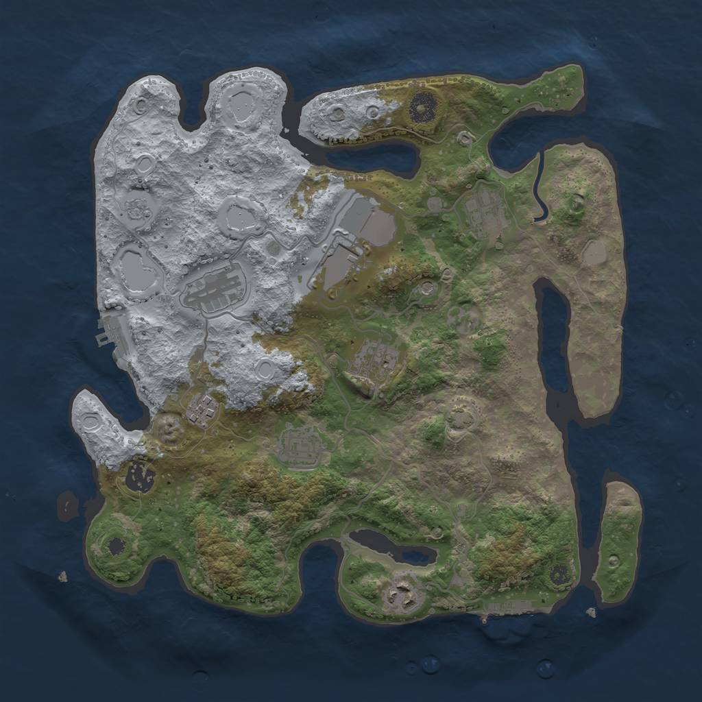 Rust Map: Procedural Map, Size: 3500, Seed: 986586416, 16 Monuments