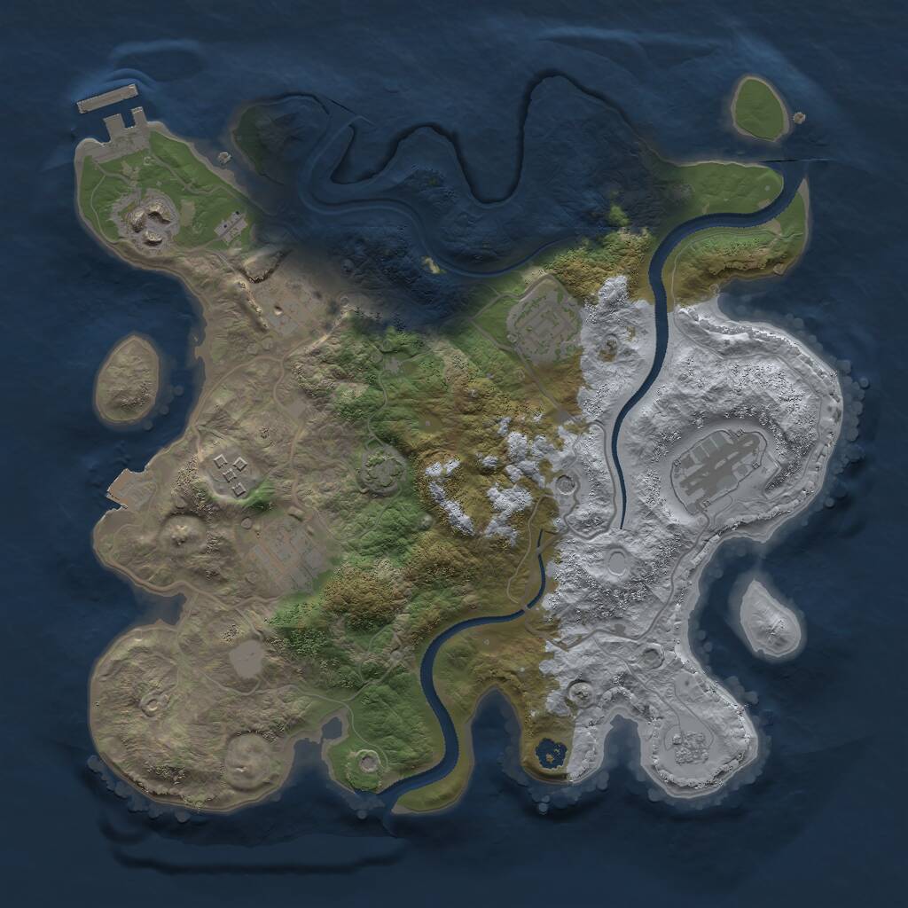Rust Map: Procedural Map, Size: 3000, Seed: 1422302782, 11 Monuments