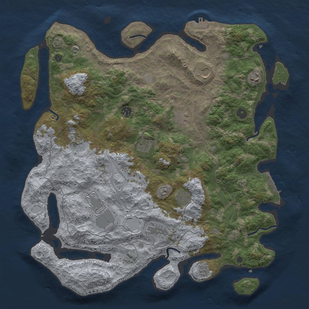 Rust Map: Procedural Map, Size: 4444, Seed: 123555341, 18 Monuments