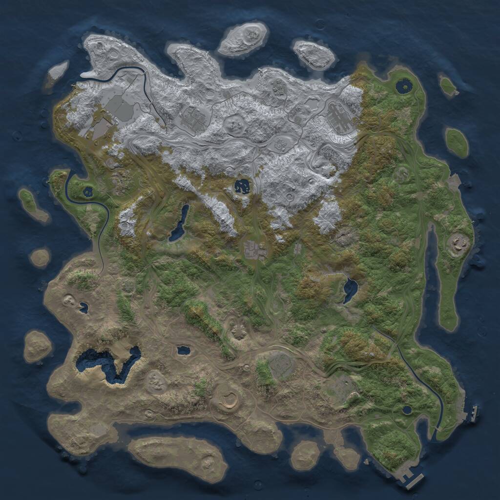 Rust Map: Procedural Map, Size: 4800, Seed: 695321404, 17 Monuments