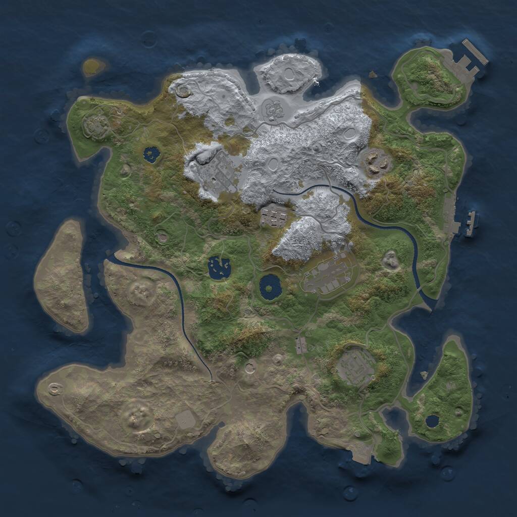 Rust Map: Procedural Map, Size: 3222, Seed: 93281, 12 Monuments