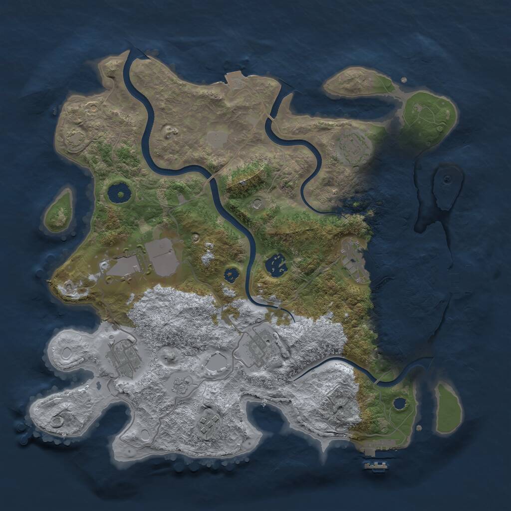 Rust Map: Procedural Map, Size: 3500, Seed: 1446734500, 13 Monuments
