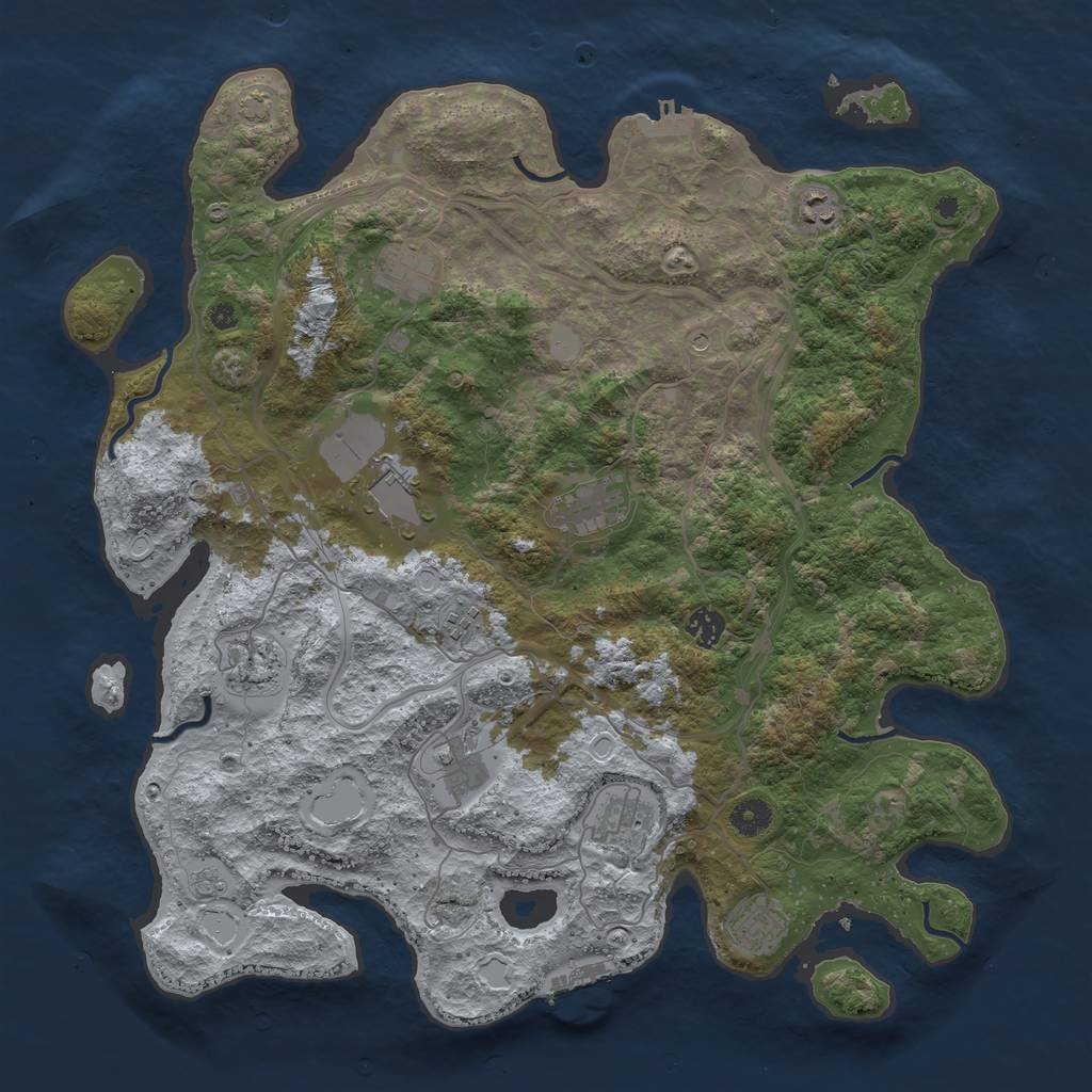 Rust Map: Procedural Map, Size: 4250, Seed: 685423178, 18 Monuments